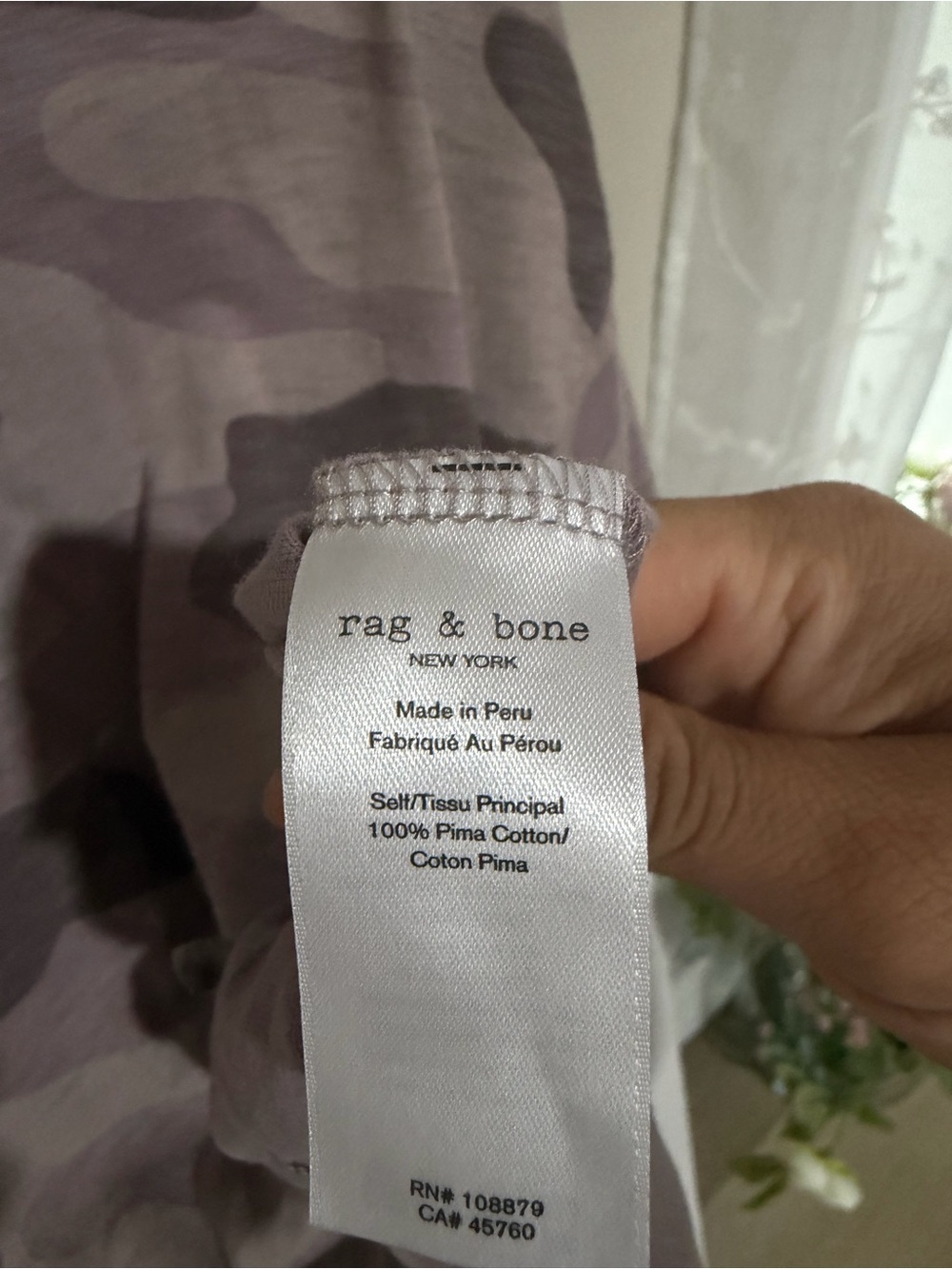 rag & bone Purple Camo Short Sleeve Tee - Picture 5 of 6